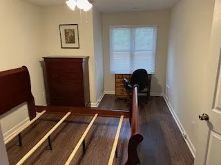 a view of a furniture in a room