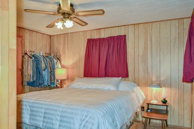 a view of a backyard with a garden