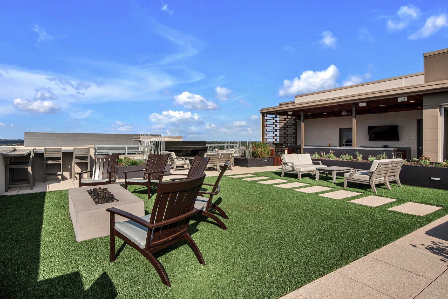 20 Rutledge Street, Unit 407 Nashville, TN 37210 - Photo 36 of 39 a view of a backyard with sitting area and furniture