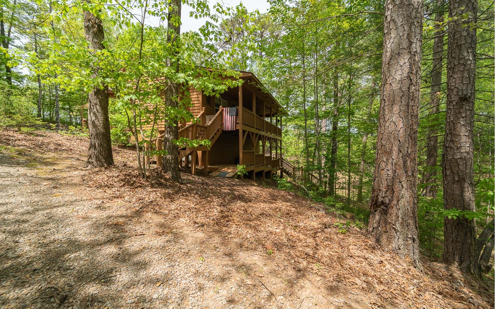 a backyard of a house with lots of green space