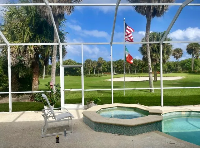 a outdoor view with a sitting space