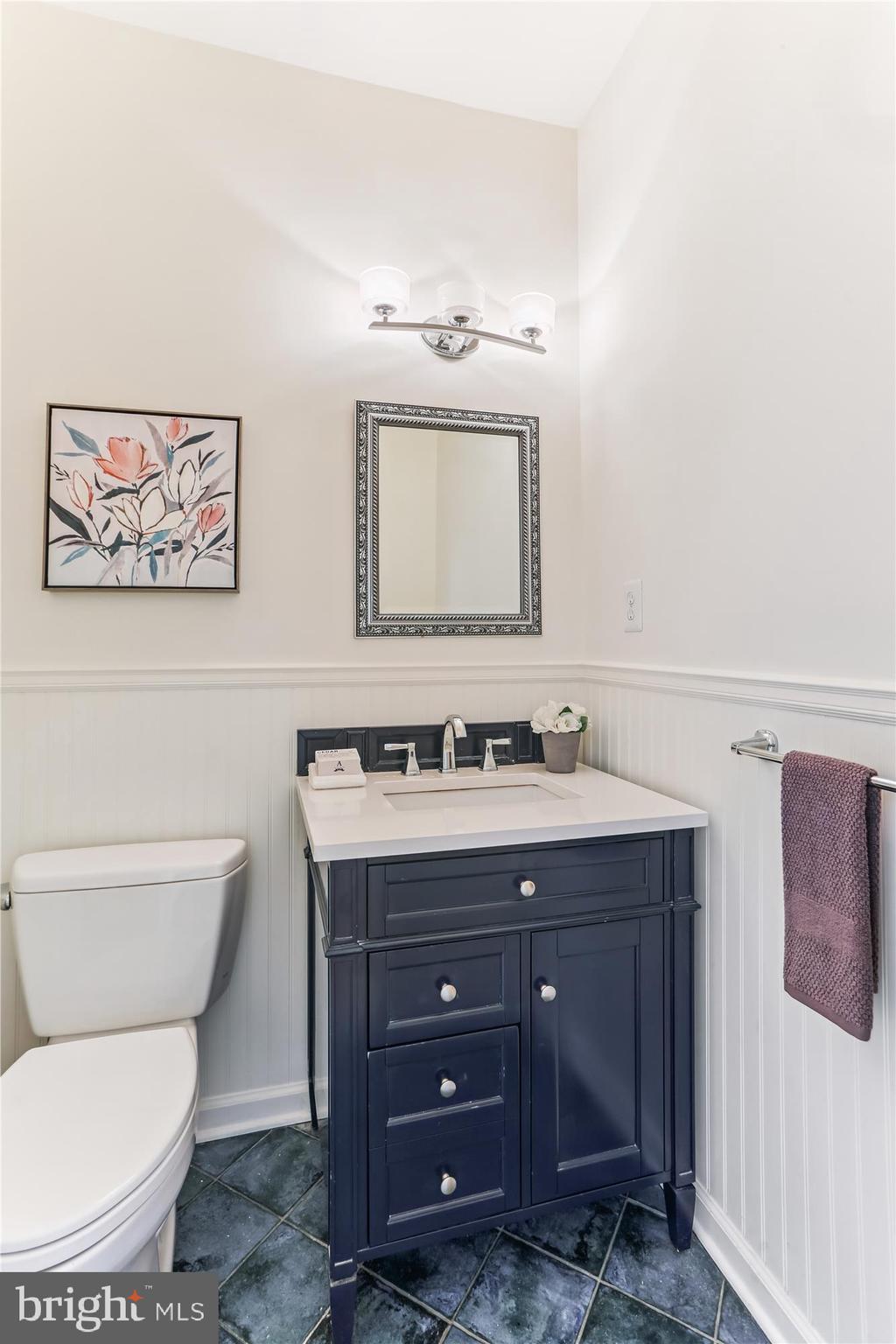 403 Kent Oaks Way Gaithersburg, MD 20878 - Photo 30 of 76 a bathroom with a toilet a sink and mirror