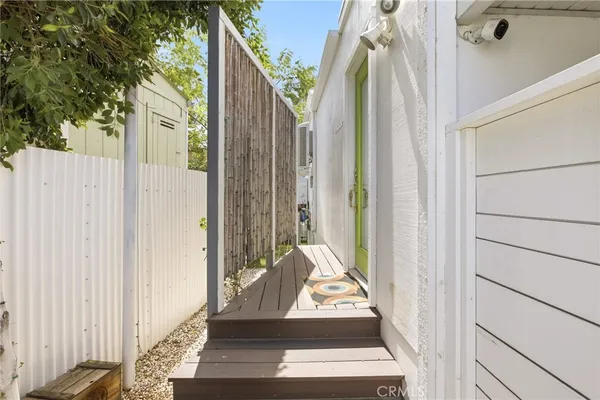 a view of a back yard from a room