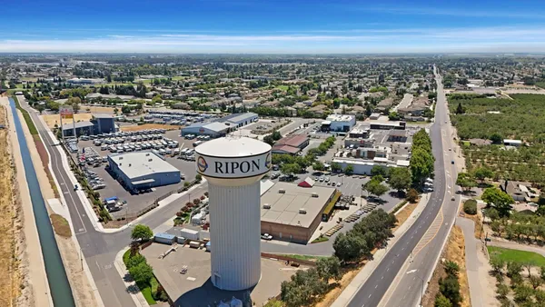 an aerial view of a city