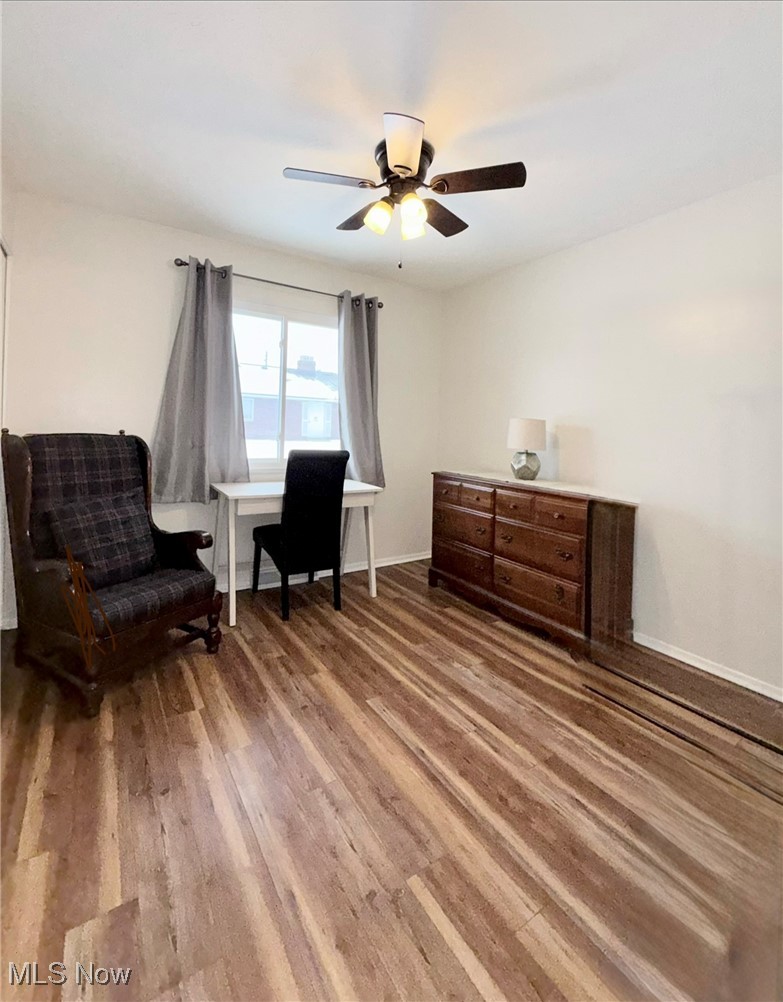 5651 Broadview Road, Unit B4 Cleveland, OH 44134 - Photo 12 of 19 Bedroom with dark wood-type flooring and a ceiling fan