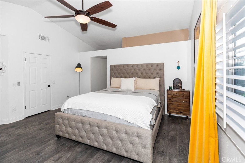 25010 Foxtail Court Stevenson Ranch, CA 91381 - Photo 38 of 64 a bedroom with a bed and wooden floor