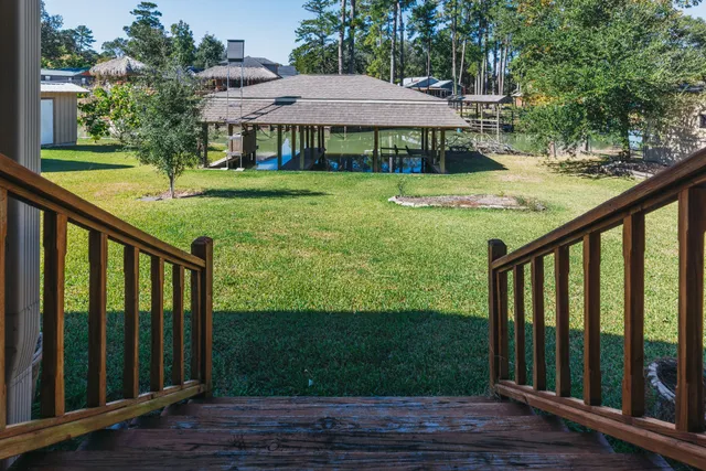 a view of a backyard with a garden
