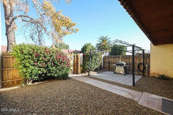 a view of a backyard