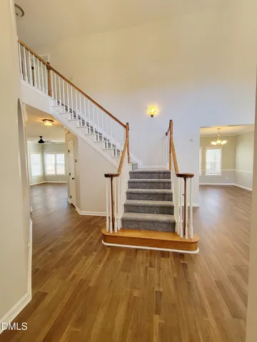 a view of entryway with wooden floor