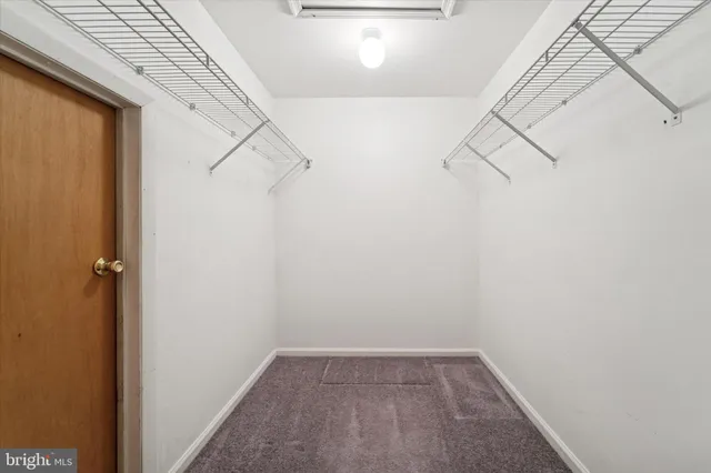 a view of small space with racks on the wall