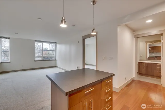 a view of kitchen with furniture and window