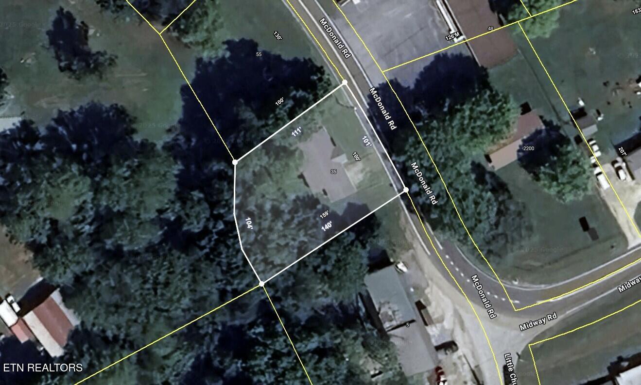 35 McDonald Road Midway, TN 37809 - Photo 30 of 30 AERIAL TAX MAP