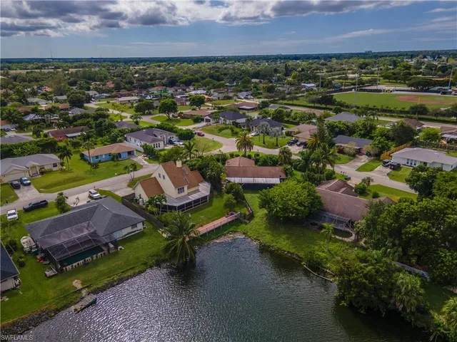 an aerial view of a swimming pool