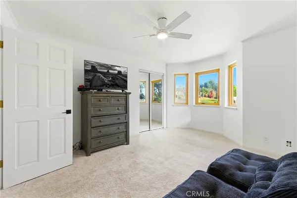 an empty room with windows