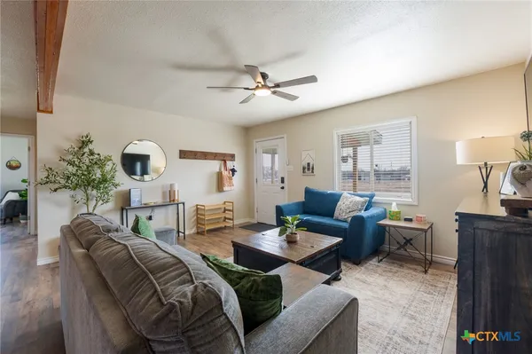 a living room with furniture