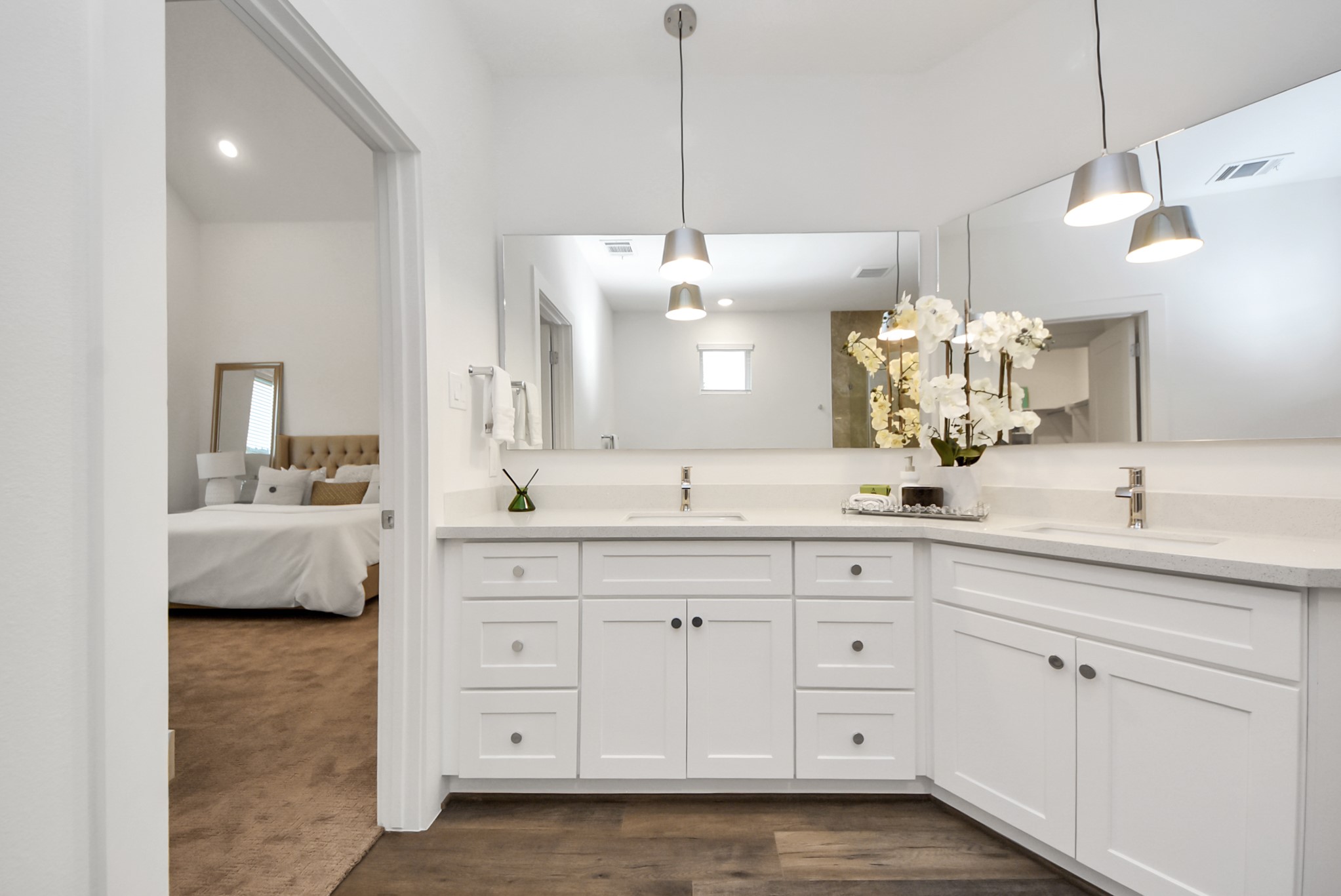 7502 Carver Road, Unit A Houston, TX 77088 - Photo 30 of 48 a spacious bathroom with a double vanity sink double and mirror