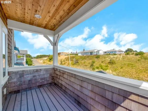 a view of an ocean from a balcony