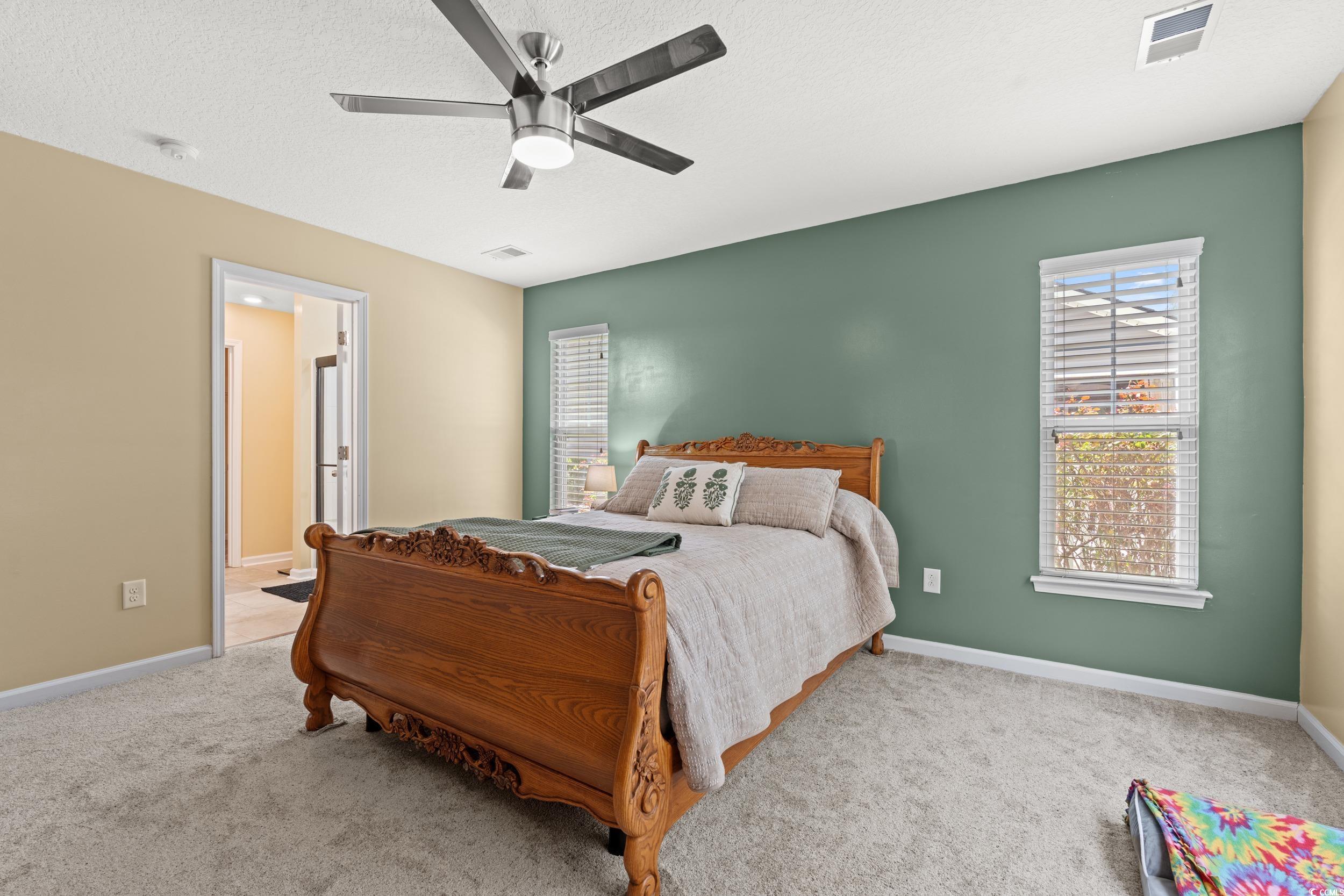 276 Whipple Run Loop Myrtle Beach, SC 29588 - Photo 25 of 40 Bedroom featuring carpet, a ceiling fan, connected