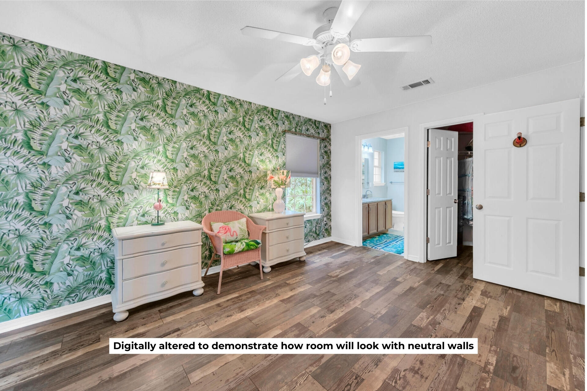 224 Bayou Landing Road Santa Rosa Beach, FL 32459 - Photo 15 of 25 a bedroom with a bed and a chandelier