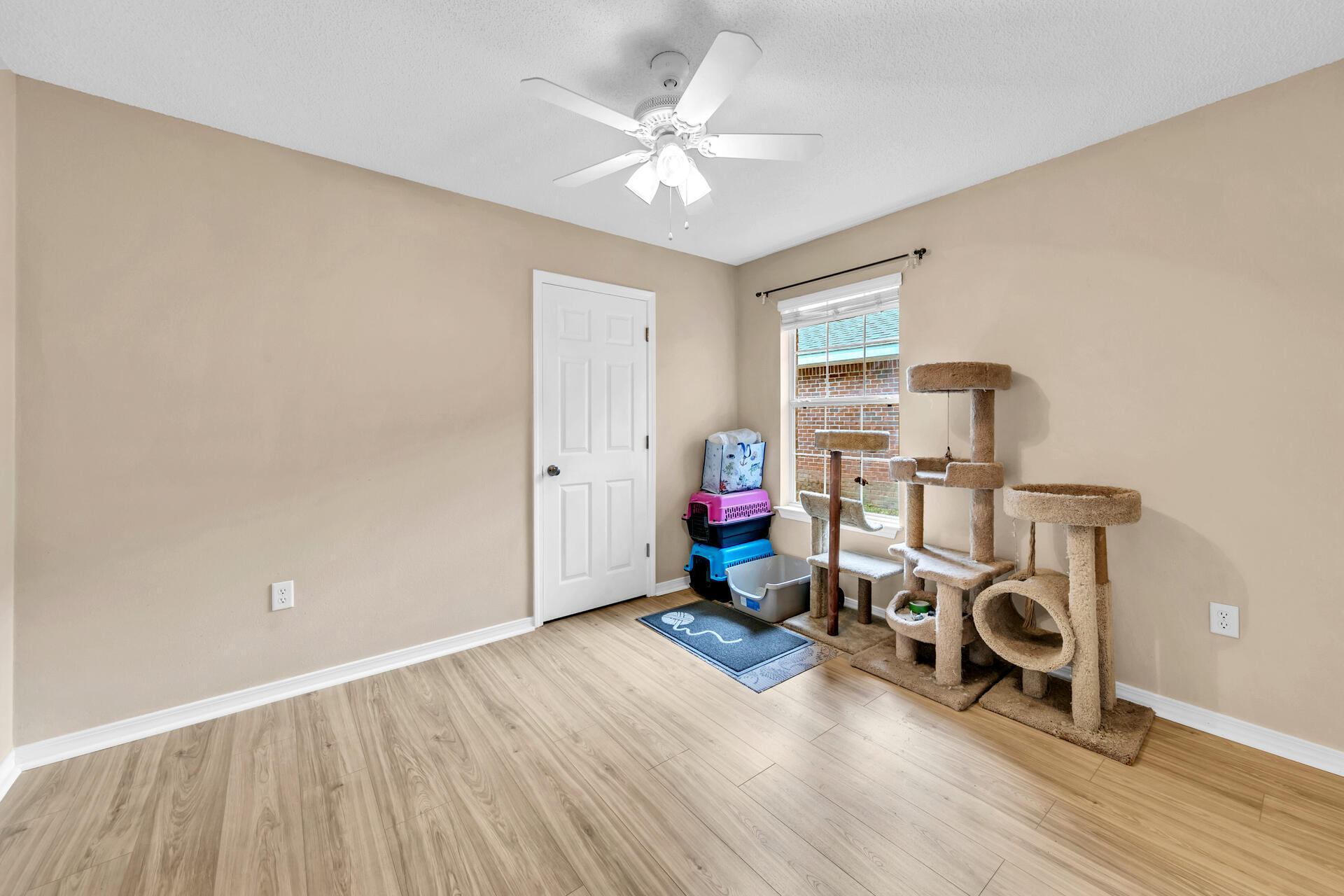 224 Bayou Landing Road Santa Rosa Beach, FL 32459 - Photo 19 of 25 a view of workspace with wooden floor and ceiling fan