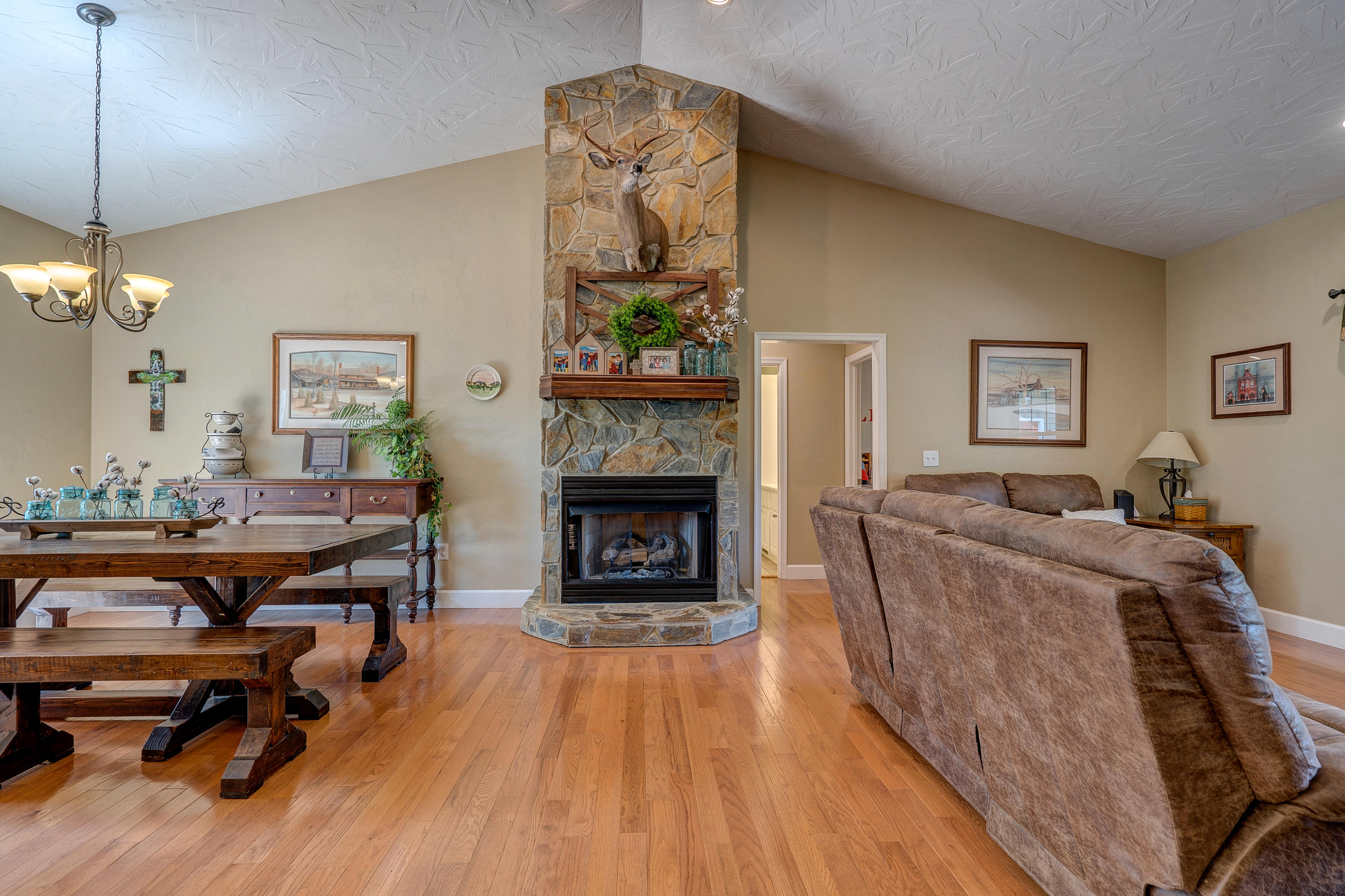 1205 Summit View Road Goodview, VA 24095 - Photo 10 of 46 a living room with furniture and a fireplace