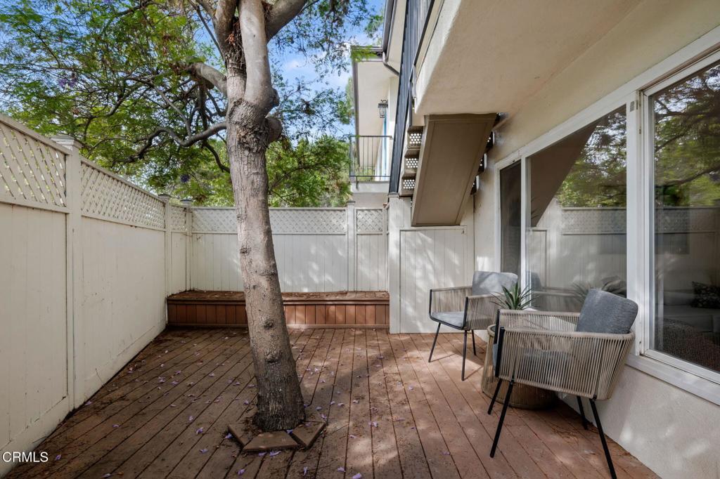 3914 Via Lucero, Unit B Santa Barbara, CA 93110 - Photo 3 of 22 a balcony with furniture and a potted plant