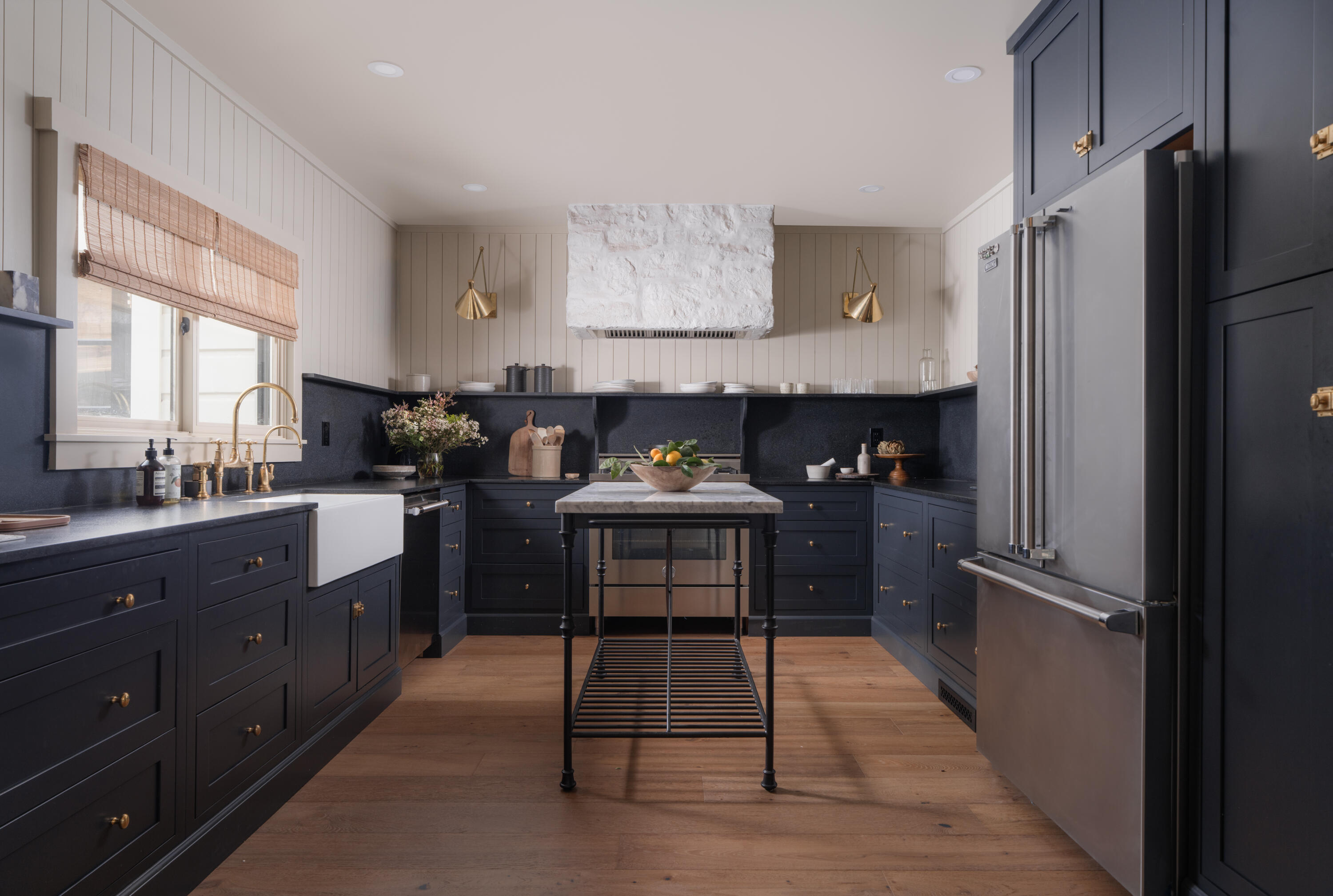 1575 East Valley Road Montecito, CA 93108 - Photo 11 of 30 a kitchen with a refrigerator and a sink