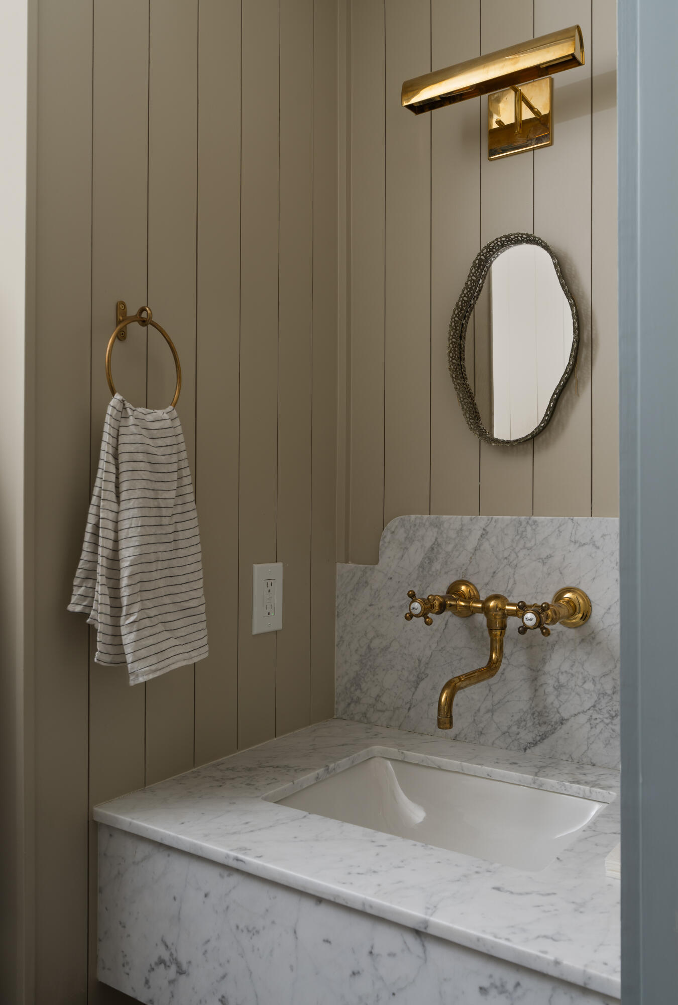 1575 East Valley Road Montecito, CA 93108 - Photo 13 of 30 a bathroom with a sink and a mirror