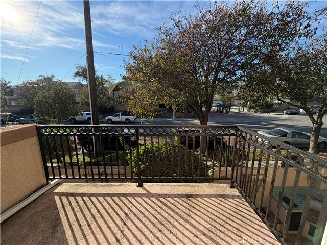 a view of city from a balcony
