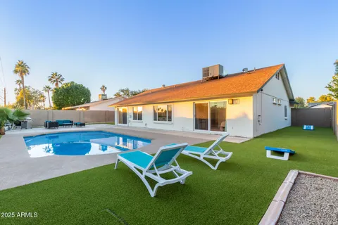an aerial view of a house