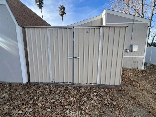 a view of a wooden door