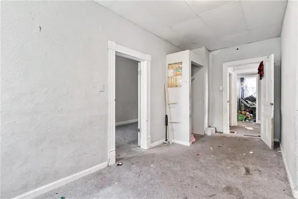 an empty room with windows