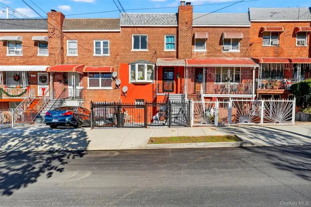 front view of an buildings with a street