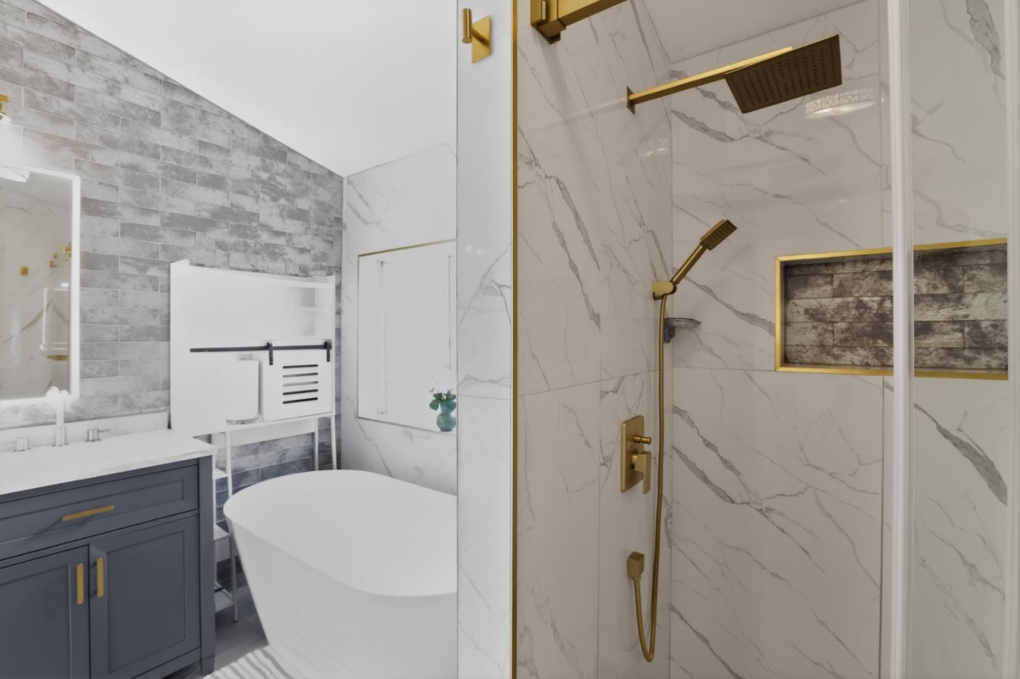 120 Dixon Landing Road, Unit 9 Milpitas, CA 95035 - Photo 27 of 34 a bathroom with a granite countertop sink toilet and shower