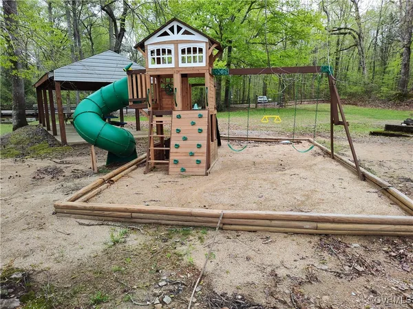 a backyard of a house with lots of green space