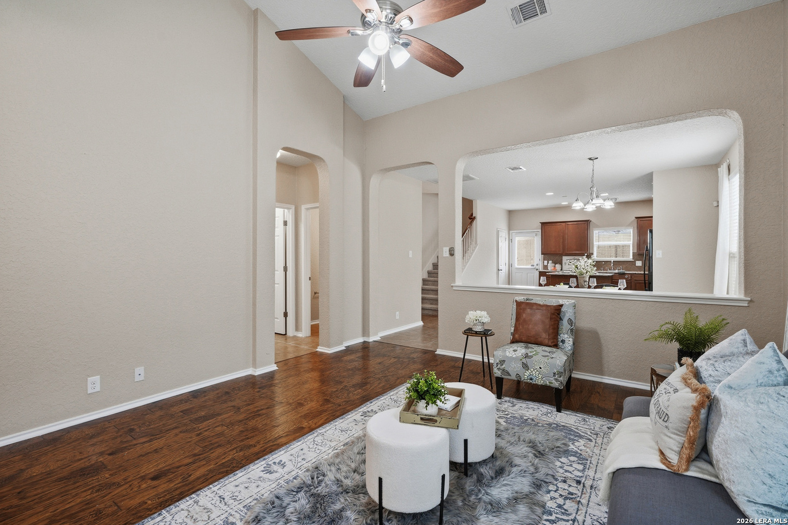 9519 Gold Stage Road San Antonio, TX 78254 - Photo 4 of 25 a living room with furniture and kitchen view