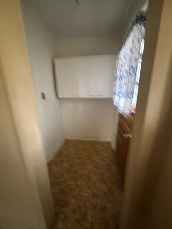 a bathroom with a window