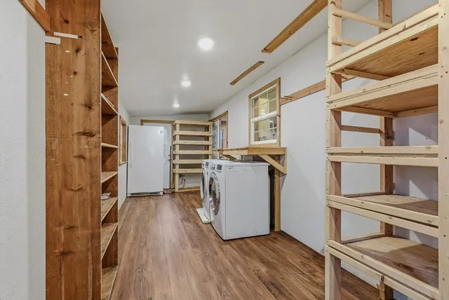 a view of storage and utility room