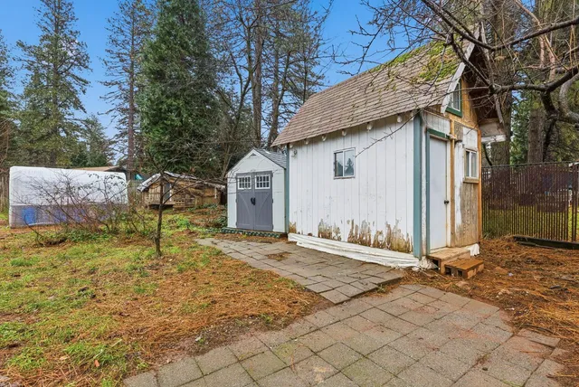 a backyard of a house