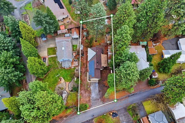 an aerial view of a house