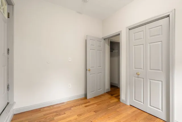 an empty room with closet