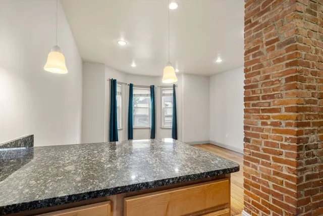 a view of a kitchen cabinets