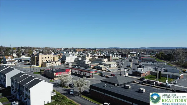 an aerial view of a city