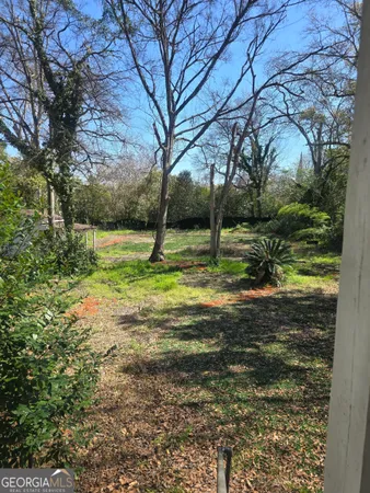 a view of backyard with green space