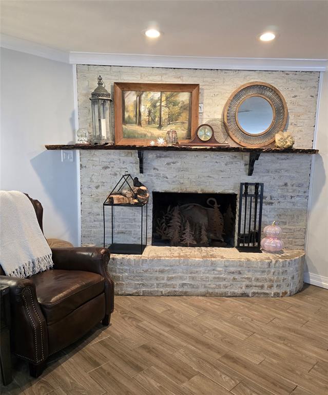 3713 Hickox Road Rowlett, TX 75089 - Photo 8 of 36 a living room with furniture and a fireplace