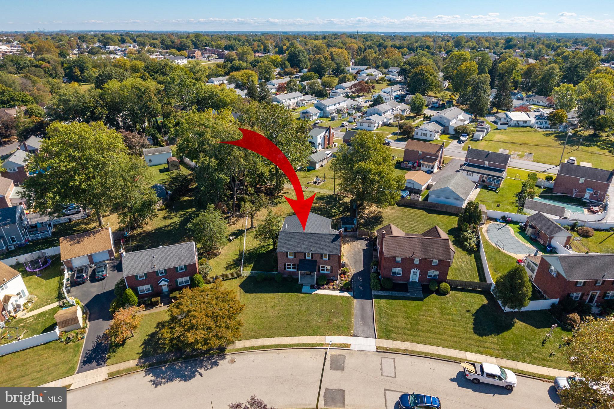 428 Adair Road Holmes, PA 19043 - Photo 50 of 59 an aerial view of residential houses with outdoor space and swimming pool