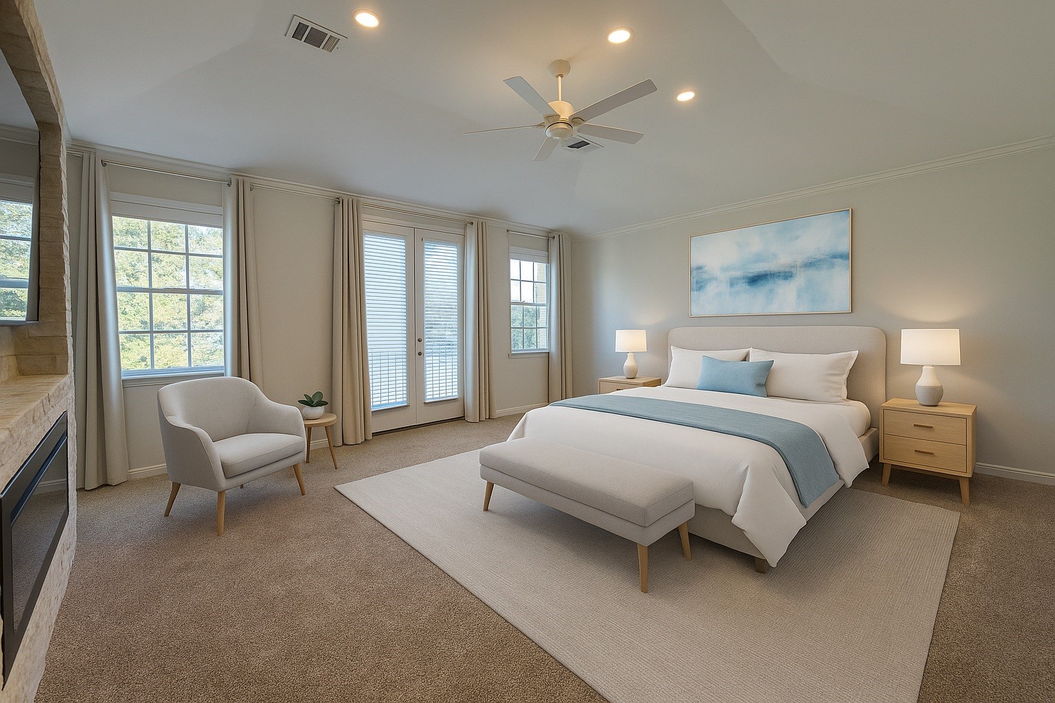 1714 Roy Street Houston, TX 77007 - Photo 4 of 35 a spacious bedroom with a bed and glass windows