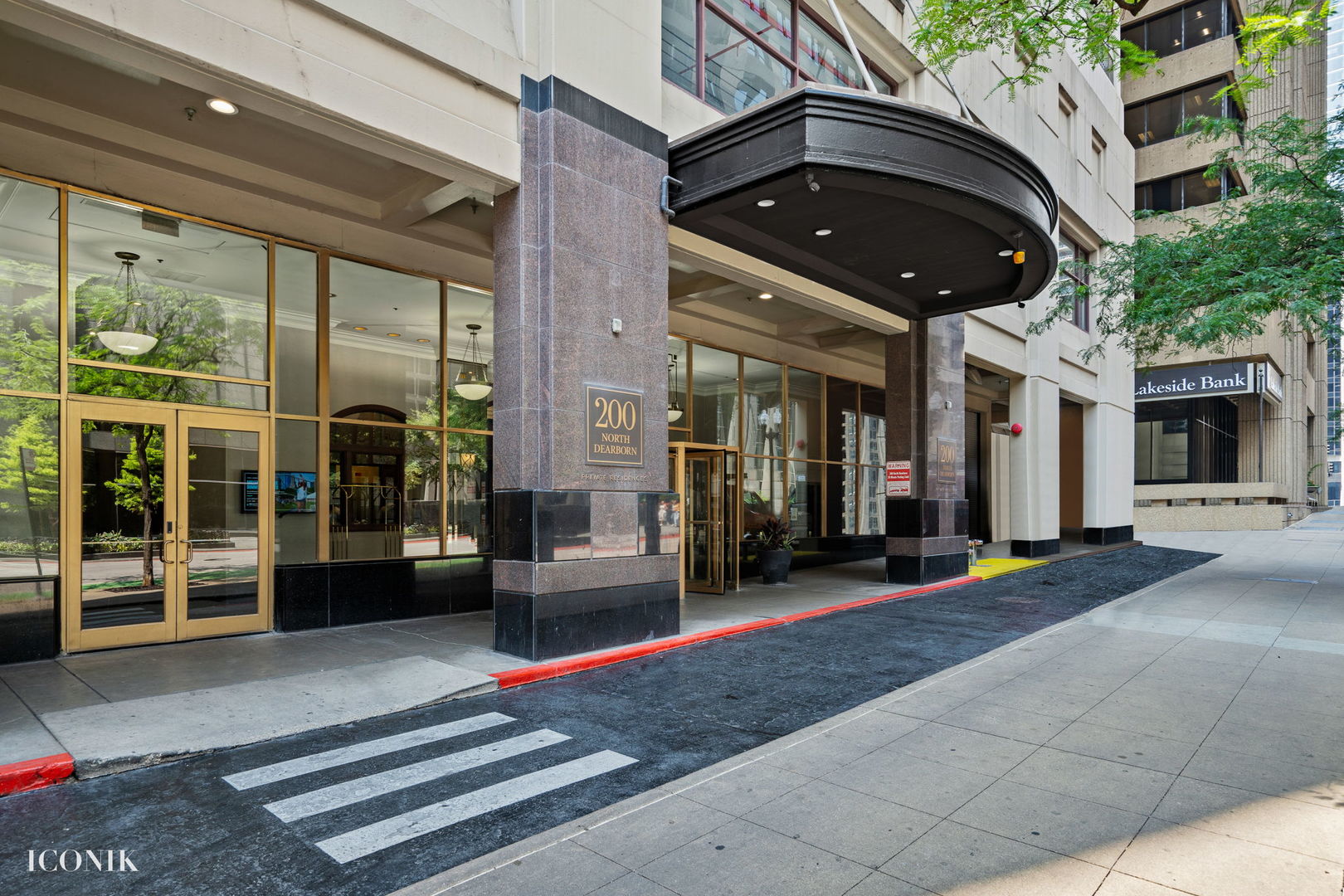 a view of a building with a porch