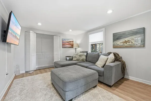 a living room with furniture