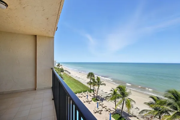 a view of ocean from a balcony